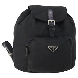 Zaino PRADA in nylon nero e argento autentico 174569 Nero Argento