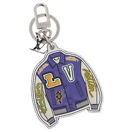 LOUIS VUITTON Chaveiro LV Varsity Jacket Charm Roxo MP3385 LV Auth BAZ739SAM Roxo