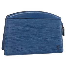 LOUIS VUITTON Epi Trousse Crete Pouch Blue M48405 LV Auth BAZ282 Blue