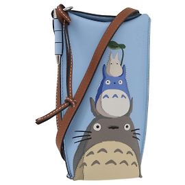 LOEWE LOEWE �~ Studio Ghibli Mi Vecino Totoro Bolsa de Cuero Azul Auth 167190SM Azul claro