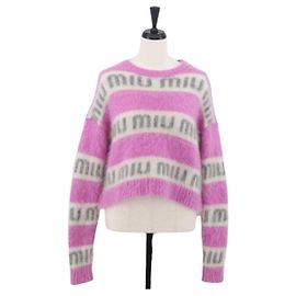 Miu Miu Strickstoffe Sweatshirt Mohair Rosa Auth AMZ554SAM Pink