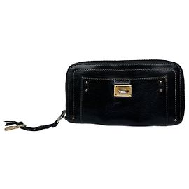 Chloé Vintage Chloe Paddington Leather Long Wallet Black Black
