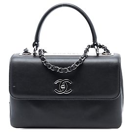 Borsa a mano Chanel Small Cuir d’agneau Trendy CC Nero