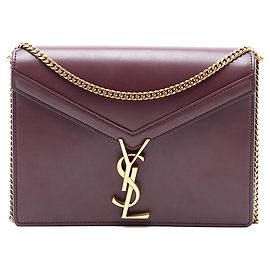Saint Laurent Smooth Cuir de veau Monogram Cassandra Clasp Sac Red