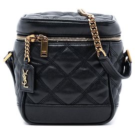Vanité Matelassée Grain de Poudre 80s de Saint Laurent Noir