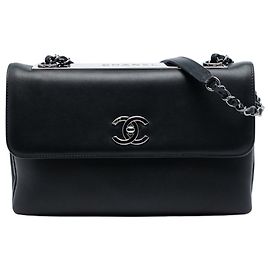 Chanel Medium Cuir d’agneau Trendy CC à rabat Noir