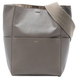 Céline Celine Medium Leder Eimer Tasche mit Schultergurt Braun