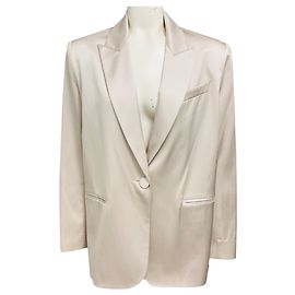 Autre Marque El Blazer Oversized de Seda Gris Sei Gris
