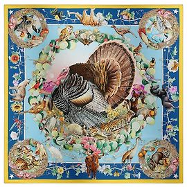 Hermès Faune et Flore du Texas silk scarf 90  by Kermit Oliver Multiple colors