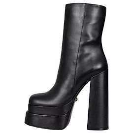 NWB Versace Intrico Black Leather Ankle Boots Sz.41 pre-owned Other