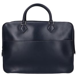 Hermès Hermes Plume Dog 38 Briefcase Blue
