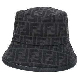 Fendi Black Jacquard Bucket Hat Black