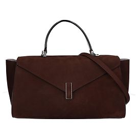 Bolsa 2 em 1 Iside Editor Senso Medium da Valextra Marrom Chocolate
