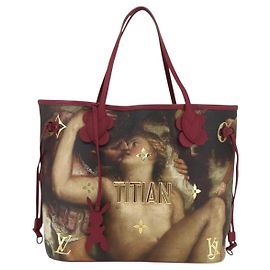 Tote Louis Vuitton Neverfull NM Édition Limitée Jeff Koons Impression Titien Canvas MM Multicolore
