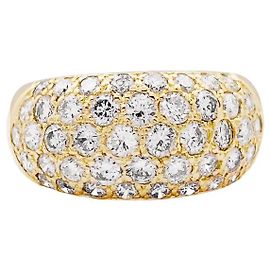 Autre Marque Cushion-shaped yellow gold ring with diamonds. Other