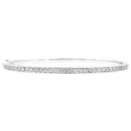 Autre Marque Bracelet jonc, or blanc et diamants.  Autre