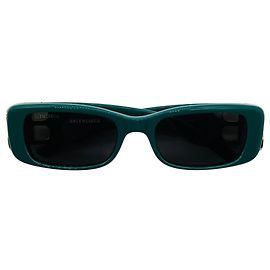 Gafas de sol rectangulares de acetato BB Logo Balenciaga verde / dorado Verde