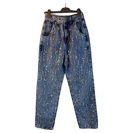 Autre Marque Jeans in denim decorati PatBo Blu