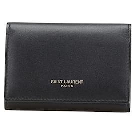 Yves Saint Laurent Saint Laurent 6 Key Case Leather Key Case Black