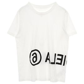 Maison Martin Margiela Top de algodón con logo invertido MM6 Negro Blanco