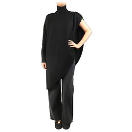 Alaïa Schwarzer asymmetrischer Wollpullover - Größe UK 10 Schwarz