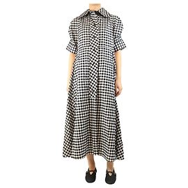 Autre Marque Schwarzes Gingham-Midikleid - Größe M Schwarz