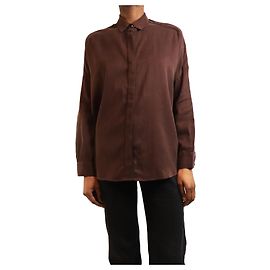 Sessun Braune Satinbluse - Größe XS Braun