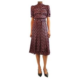 Alice + Olivia Robe maxi noire et rose - taille UK 12 Rose