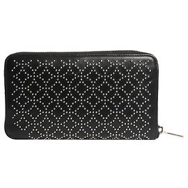 Alaïa Black leather studded wallet Black