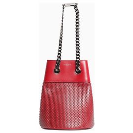 Elie Saab Mini borsa a secchiello in pelle rossa con borchie Altro