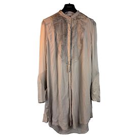 Camicia abito in seta beige Donna Karan Beige