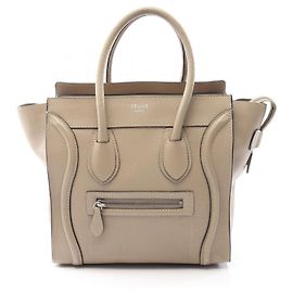 Céline Borsa tote micro shopper in pelle di vitello Celine Luggage Beige