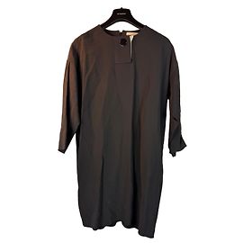 Céline Celine Black Viscose Blend Dress with Button Detail Black