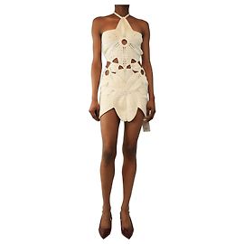 Cult Gaia Creme Häkel-Minikleid - Größe XS Roh