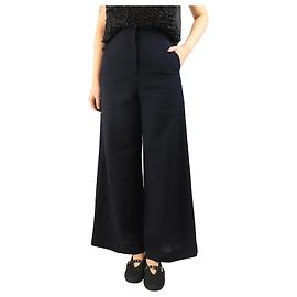 Max Mara Pantaloni larghi in cloque blu navy - taglia UK 8 Blu navy