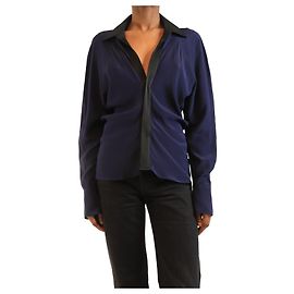 Victoria Beckham Camicia di seta blu - taglia XS Blu