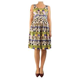 Prada Robe imprimée sans manches blanche - taille UK 12 Blanc