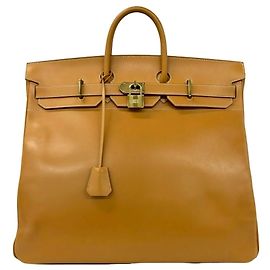 Sac à main Haut à Courroies 50 d'Hermès Beige