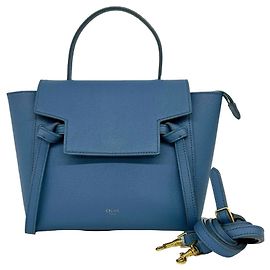 Céline Bolsa de ombro Celine Belt Bag Nano em couro com logo Azul