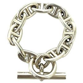 Hermès HERMES Chaine d'Ancre TGM Sterling Silver Bracelet Silvery