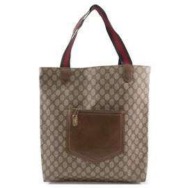 Bolsa tote de couro marrom Gucci Marrom