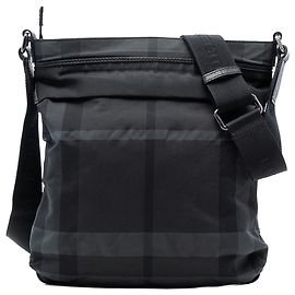 Bolsa transversal de nylon xadrez cinza fumaça Burberry Marrom Cinza antracite