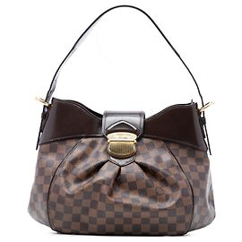 Louis Vuitton Bolsa Sistina MM Damier Ebene Marrom Marrom