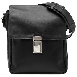 Sac de voyage messager en Saffiano noir de Prada Noir
