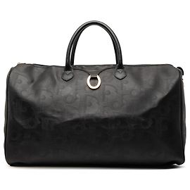 Dior Black Diorissimo Trotter Coated Canvas Travel Bag Black