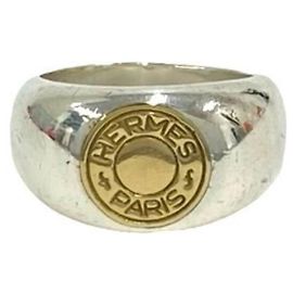 Hermès Anello Band Hermes Sellier Argento D'oro