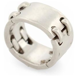 Hermès VINTAGE BAGUE HERMES ARTICULEE 52 EN ARGENT MASSIF 925 11.4G ECRIN SILVER RING Argenté