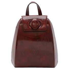 Cartier Happy Birthday Leather Backpack Brown