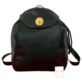 Leder-Rucksack Christian Dior Schwarz