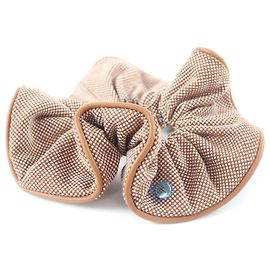 Cinto de algodão e pele de ovelha Hermès Shush Claudia Plan Air Serie Dourado Metálico